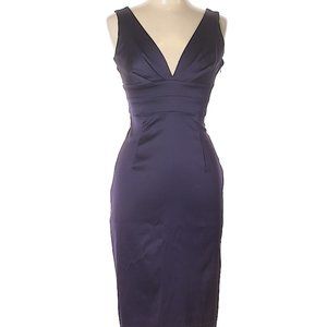 DONNA RICCO size 6 backless tie purple satin dress